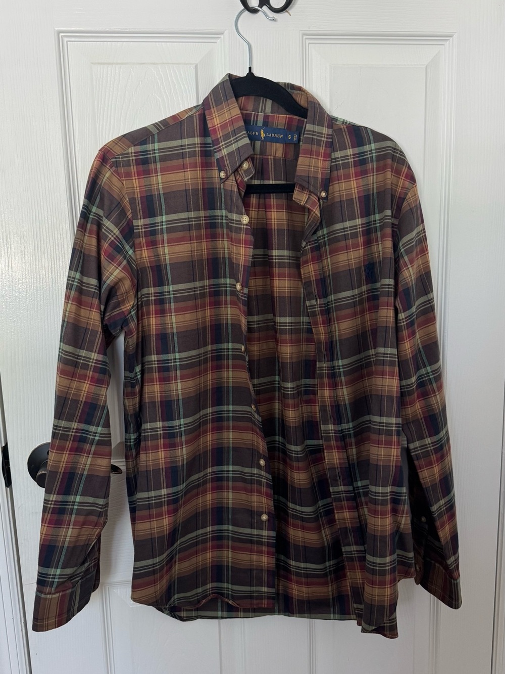 Ralph Lauren Brown & Green Plaid Button-Down Shirt